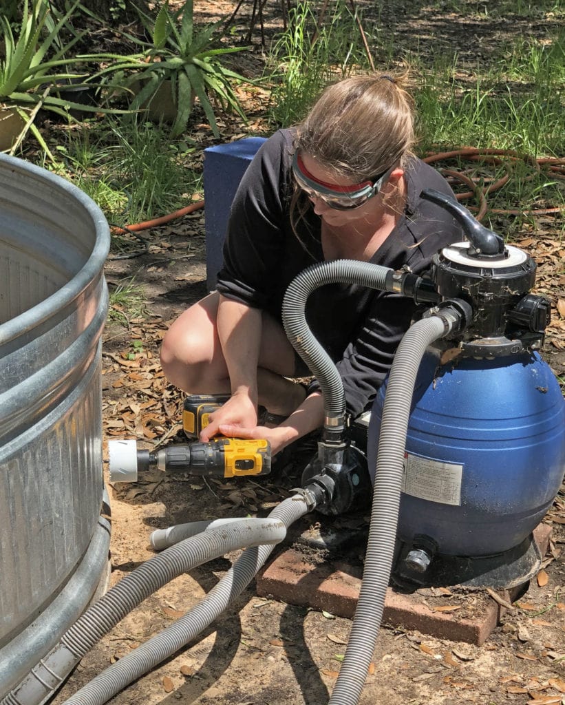 Drilling Holes in Stock Tank