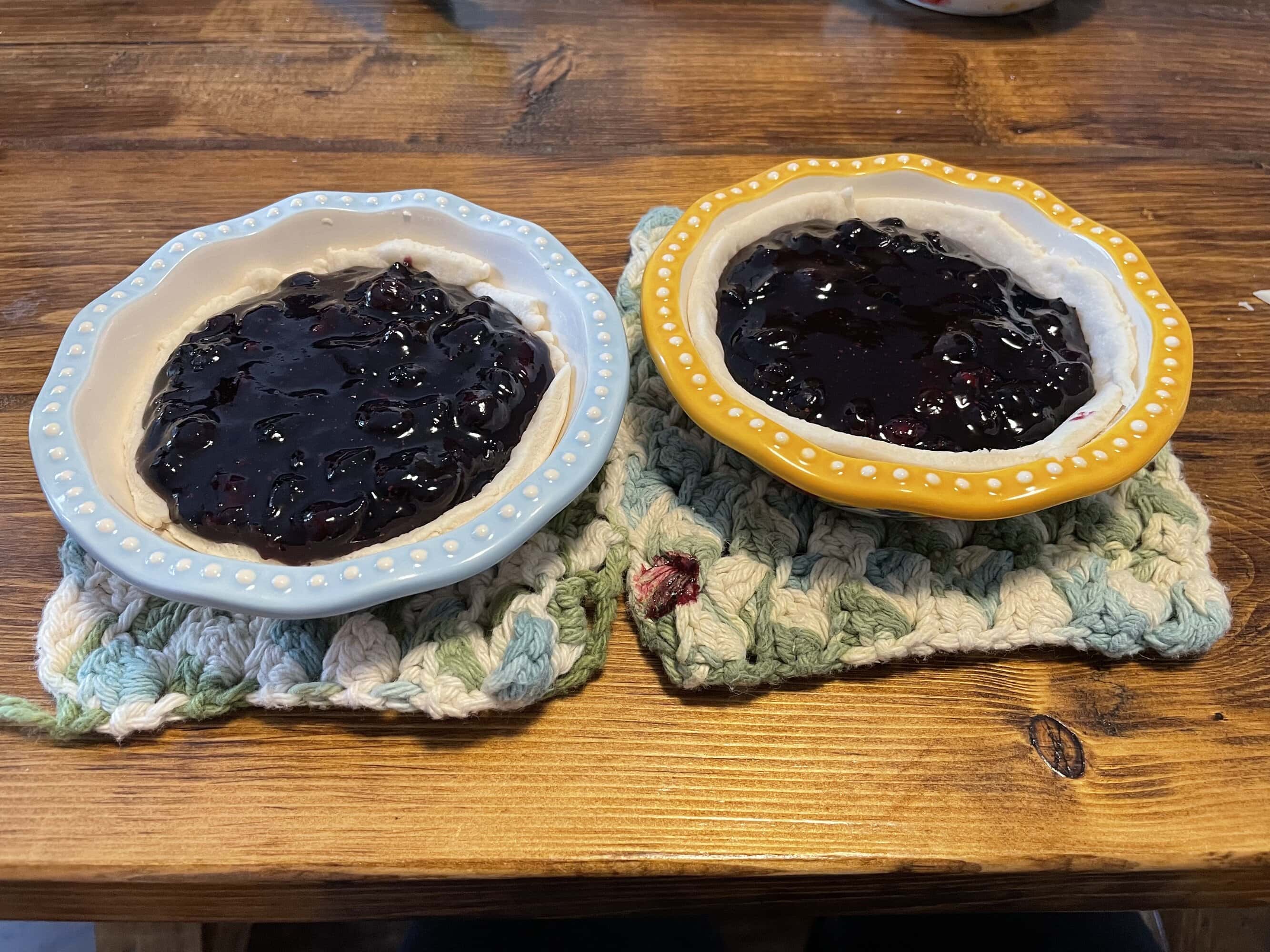 mini blueberry pies