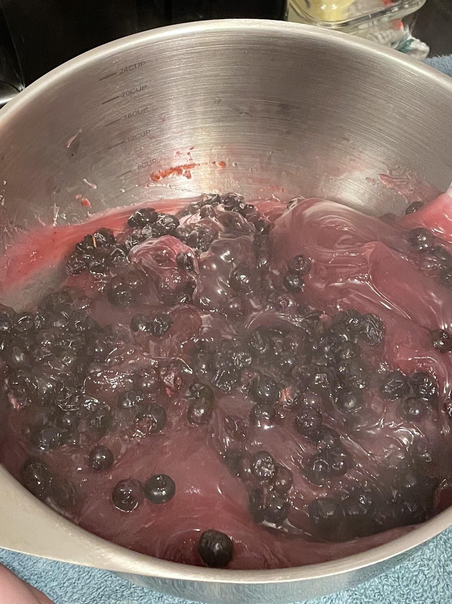 blueberry pie filling, blueberries
