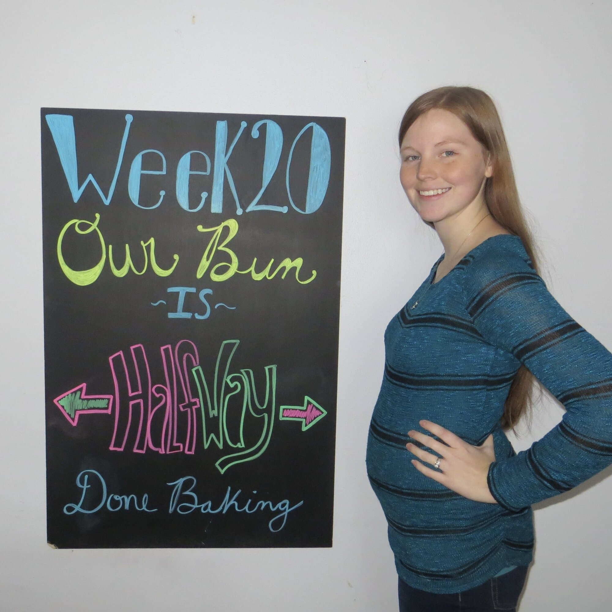 pregnancy tracker chalkboard
