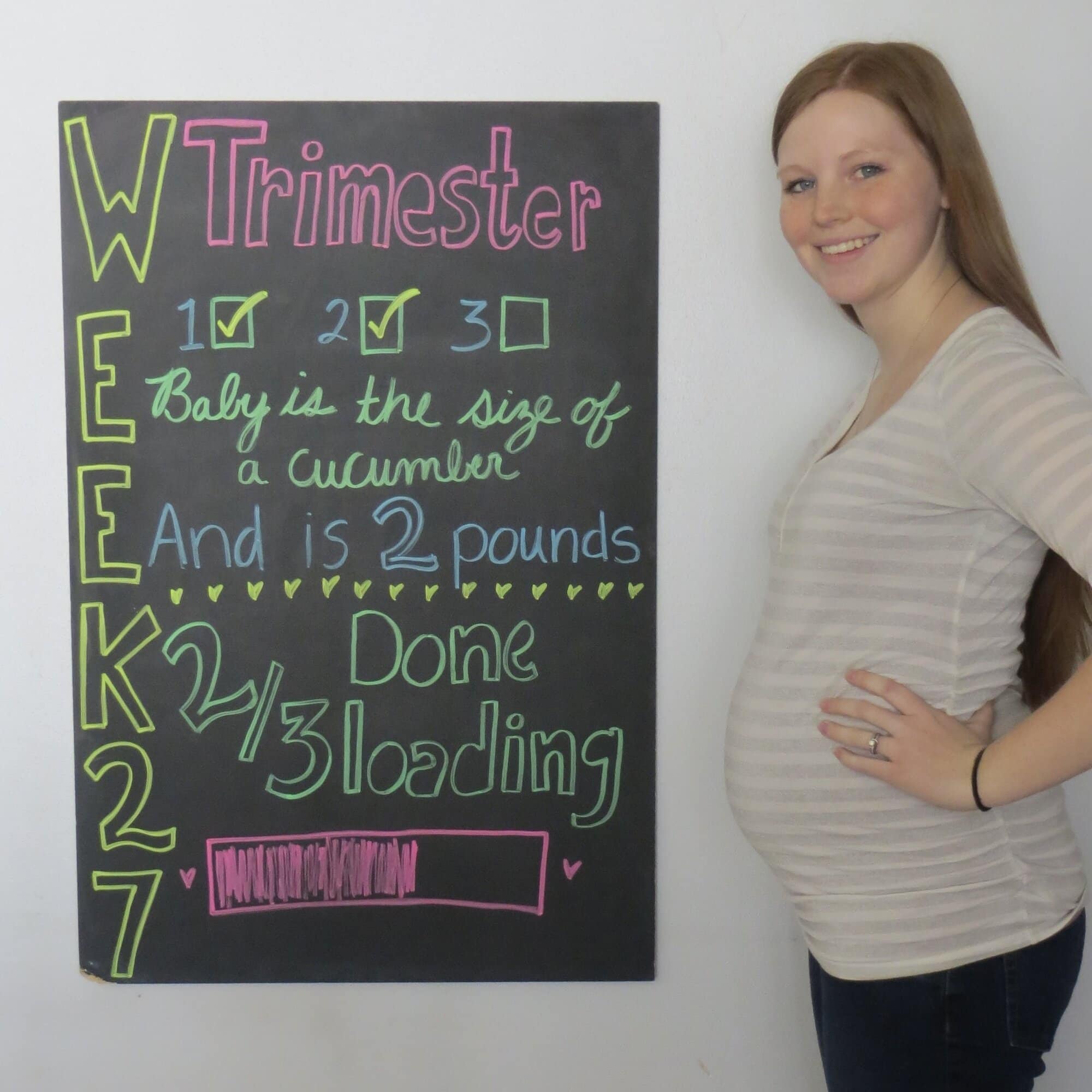 pregnancy tracker chalkboard