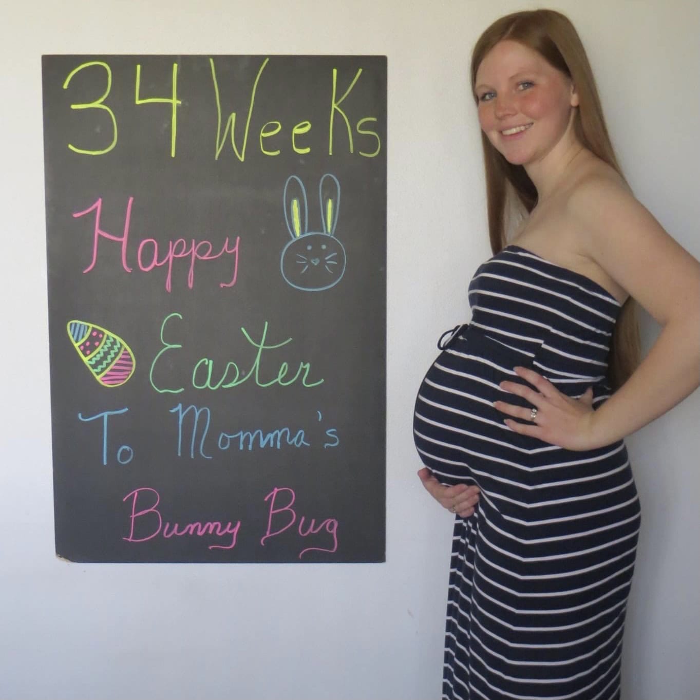 pregnancy tracker chalkboard