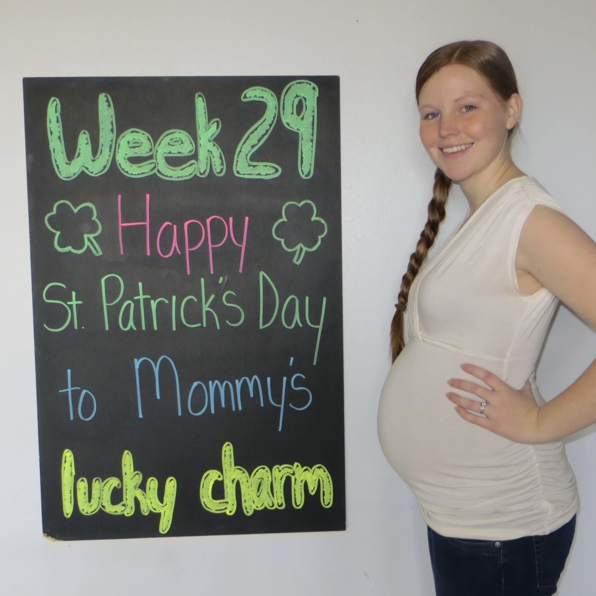 pregnancy tracker chalkboard
