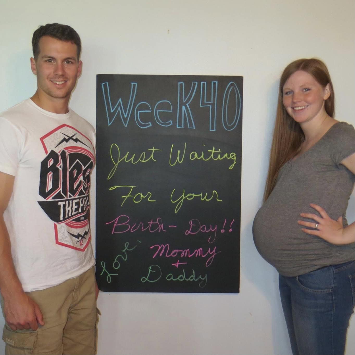 pregnancy tracker chalkboard