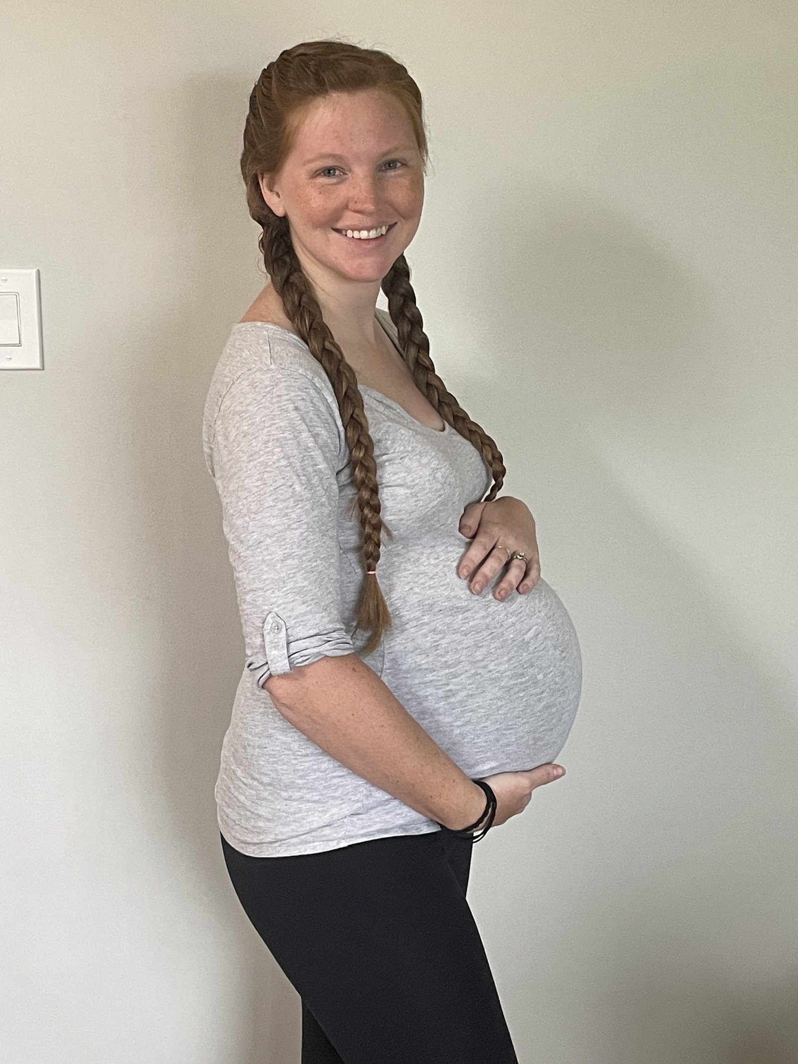 Sam at 9 months pregnant