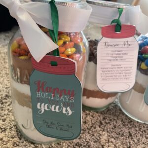 reese's pieces mason jar cookie gift