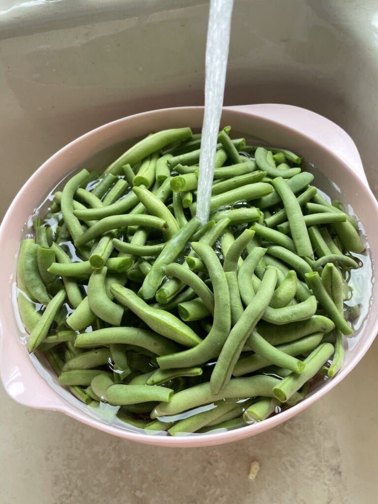 washing green beans