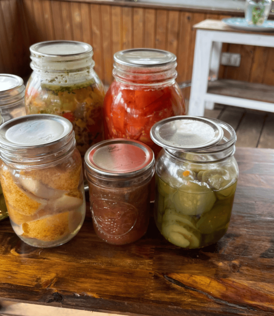 storing canning jars, store with rings off