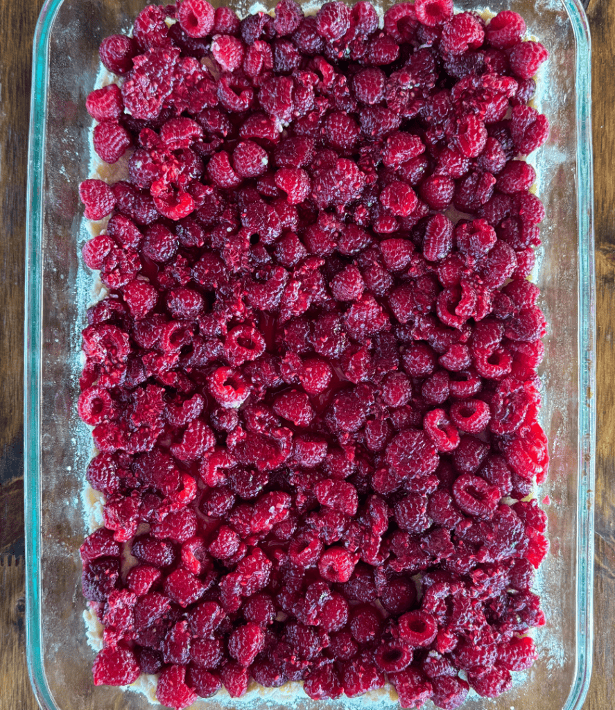 raspberries for crumble