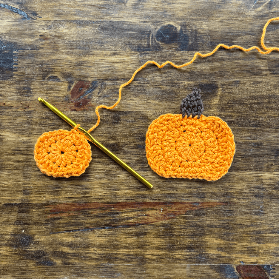 crochet pumpkin applique