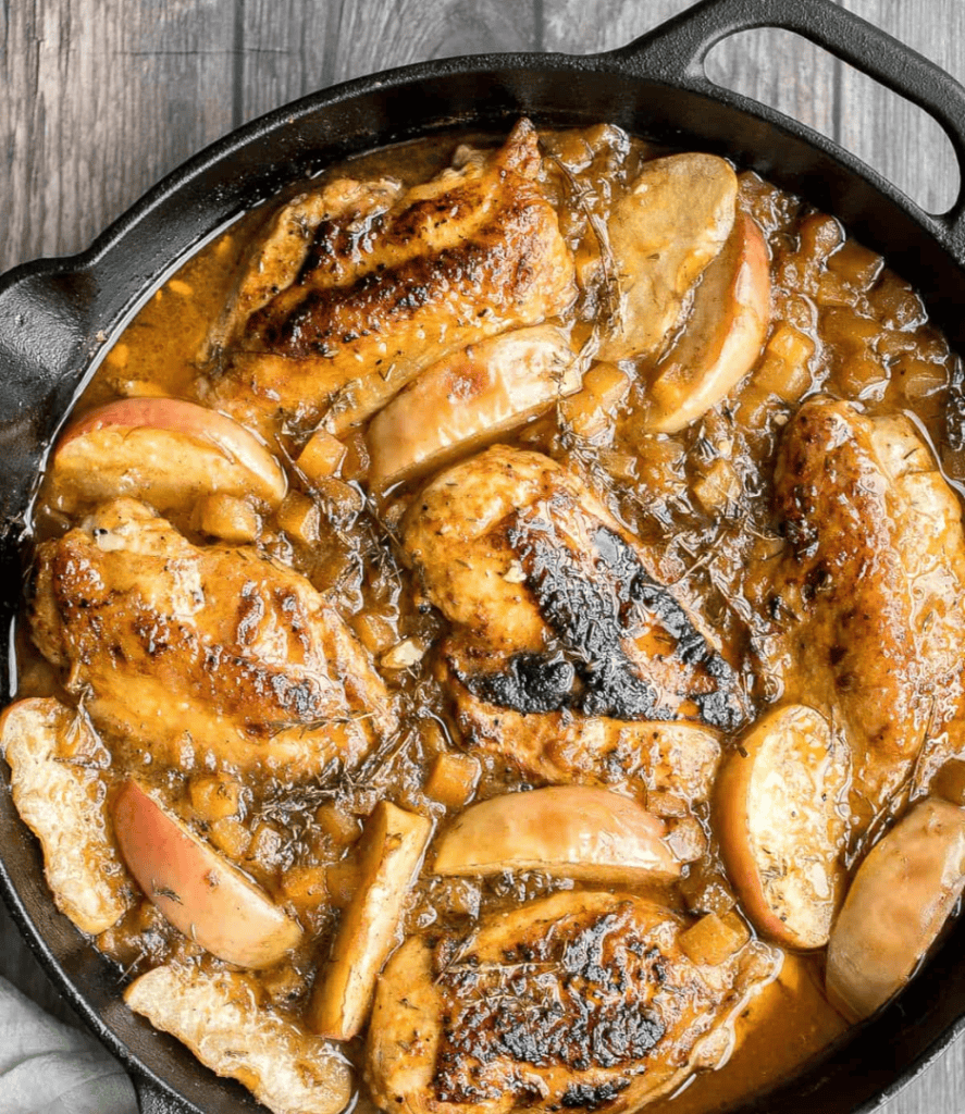 fall recipes, apple chicken