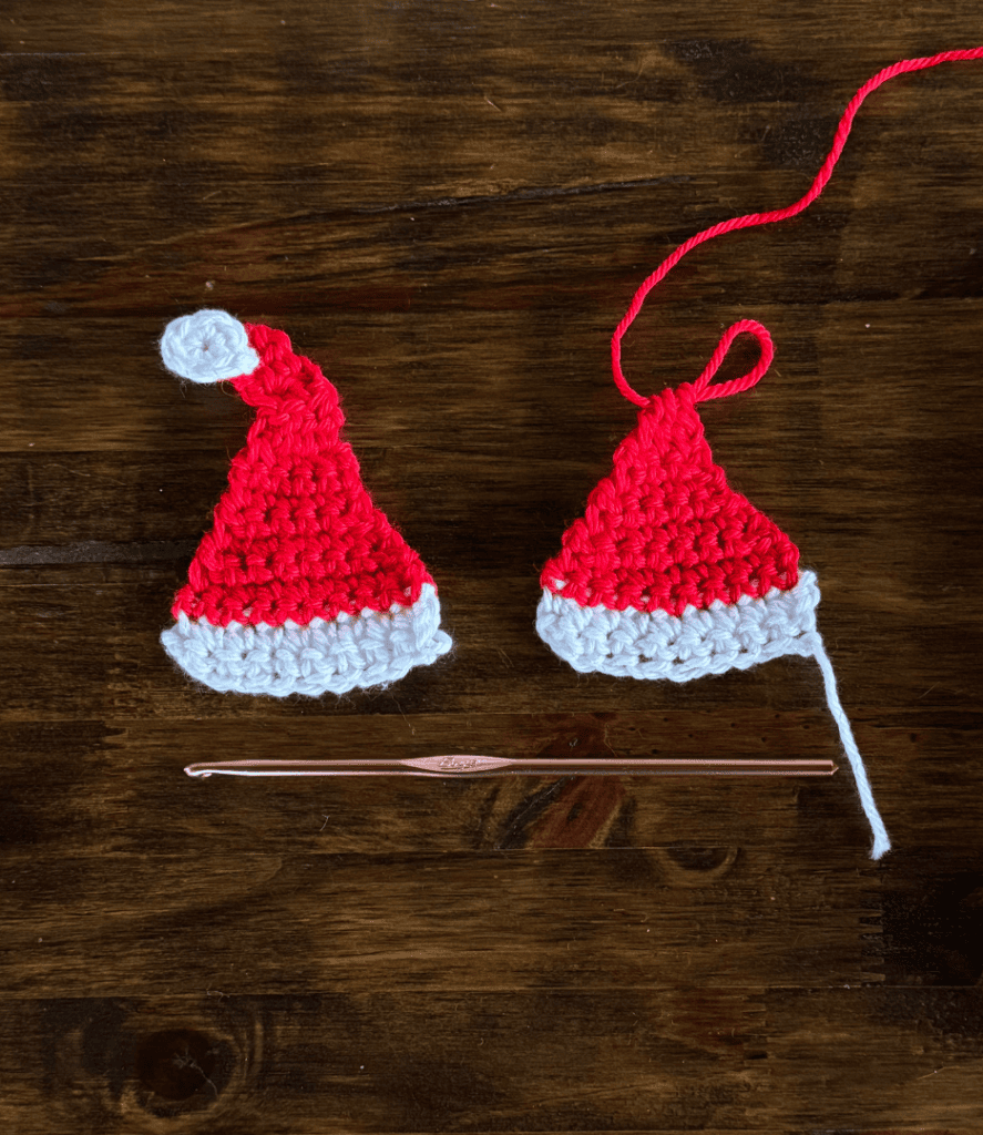 santa hat applique crochet pattern
