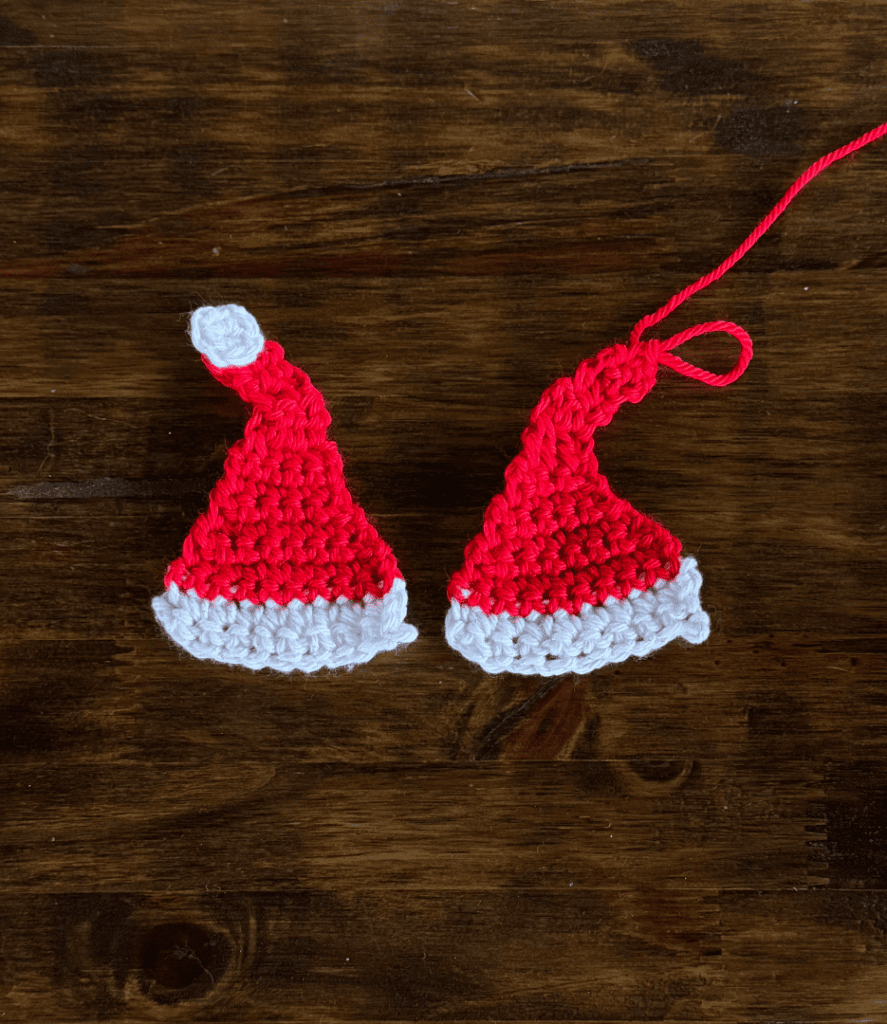 santa hat applique crochet pattern
