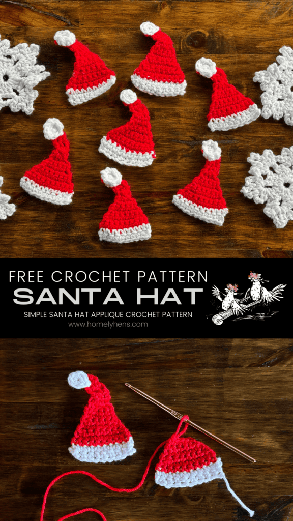 santa hat applique crochet pattern