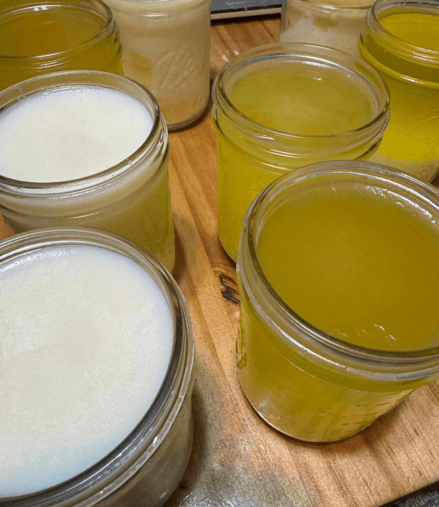 how to render tallow, tallow in mason jars cooling