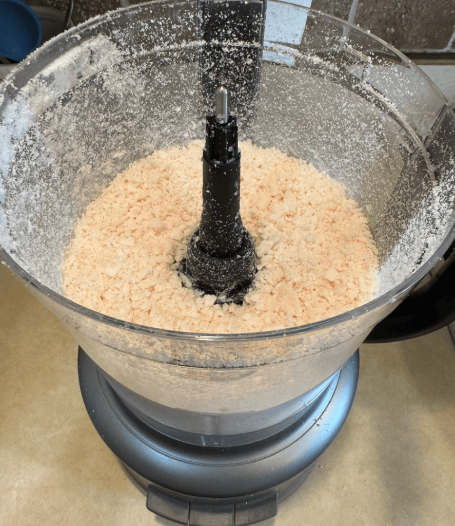 food processor used to cut suet into smaller pieces for rendering