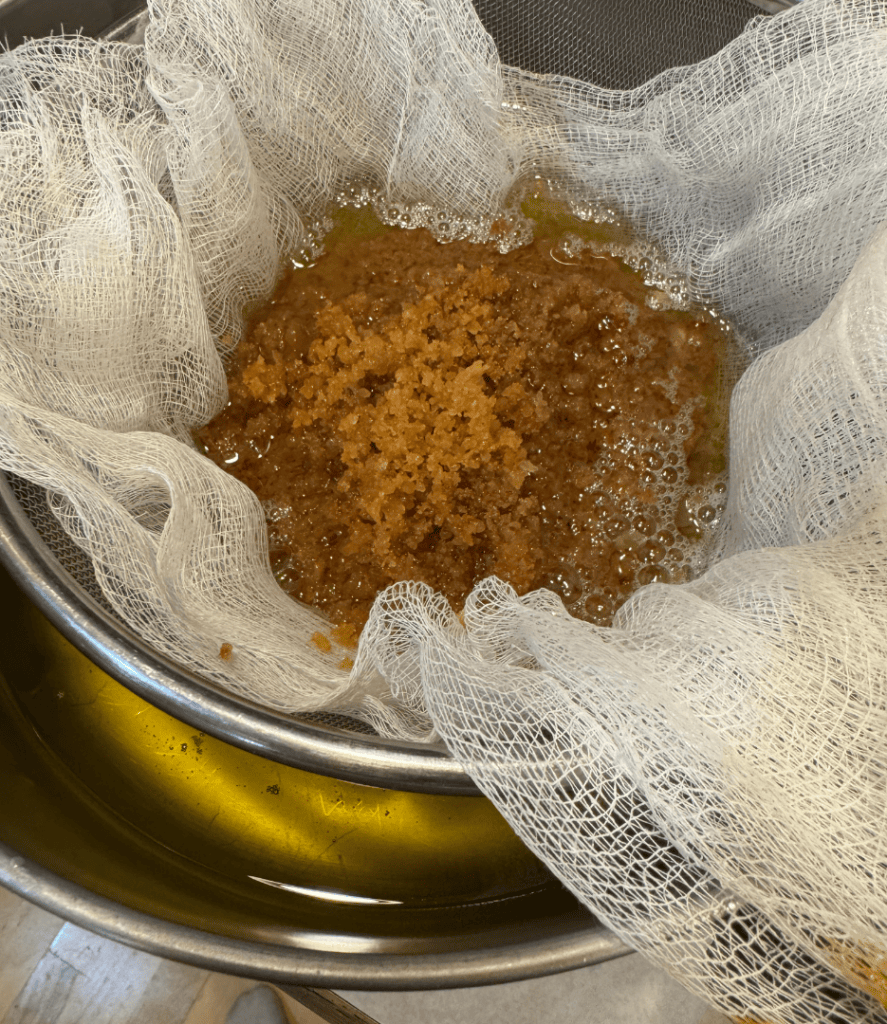 how to render tallow, straining tallow using cheesecloth