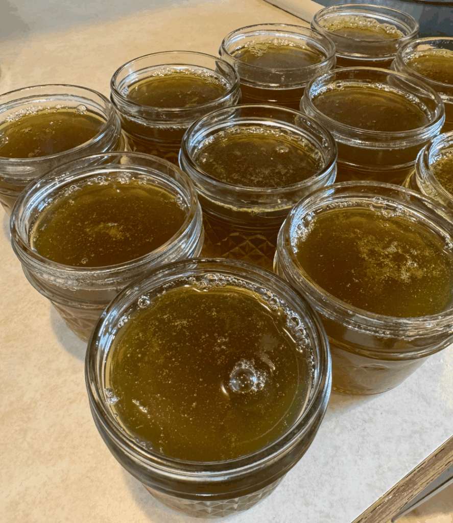 dandelion jelly in 4 oz jars