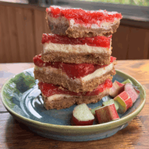 strawberry rhubarb cheesecake bars