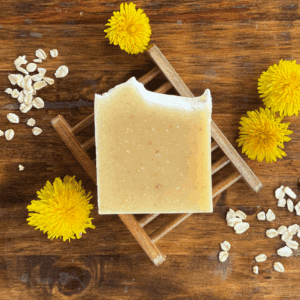 dandelion-infused oats and honey soap, citrus honey soap