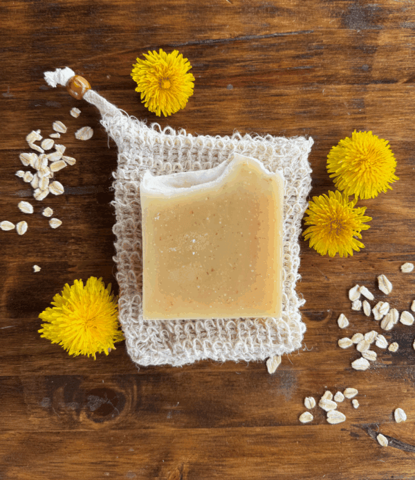 dandelion-infused oats and honey soap, citrus honey soap