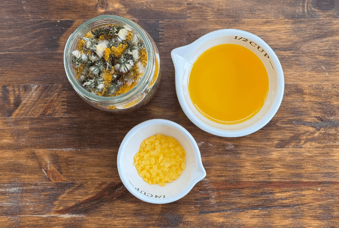 beeswax, dandelion infused oil