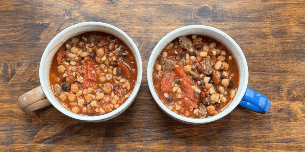 chili in two bowls