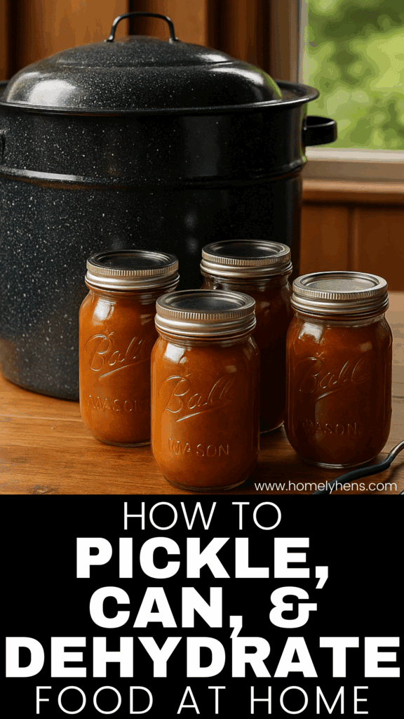 Water bath canner with jars filled with tomato sauce