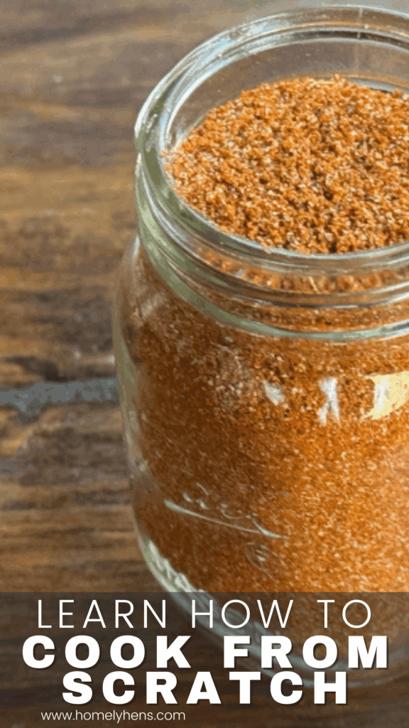 learn how to cook from scratch at home using a jar filled with taco seasoning