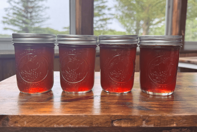 jars of mixed berry jelly