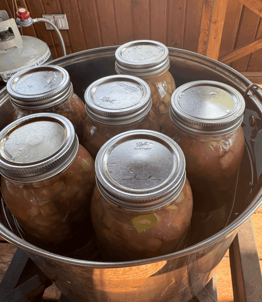 waterbath canning rhubarb pie filling