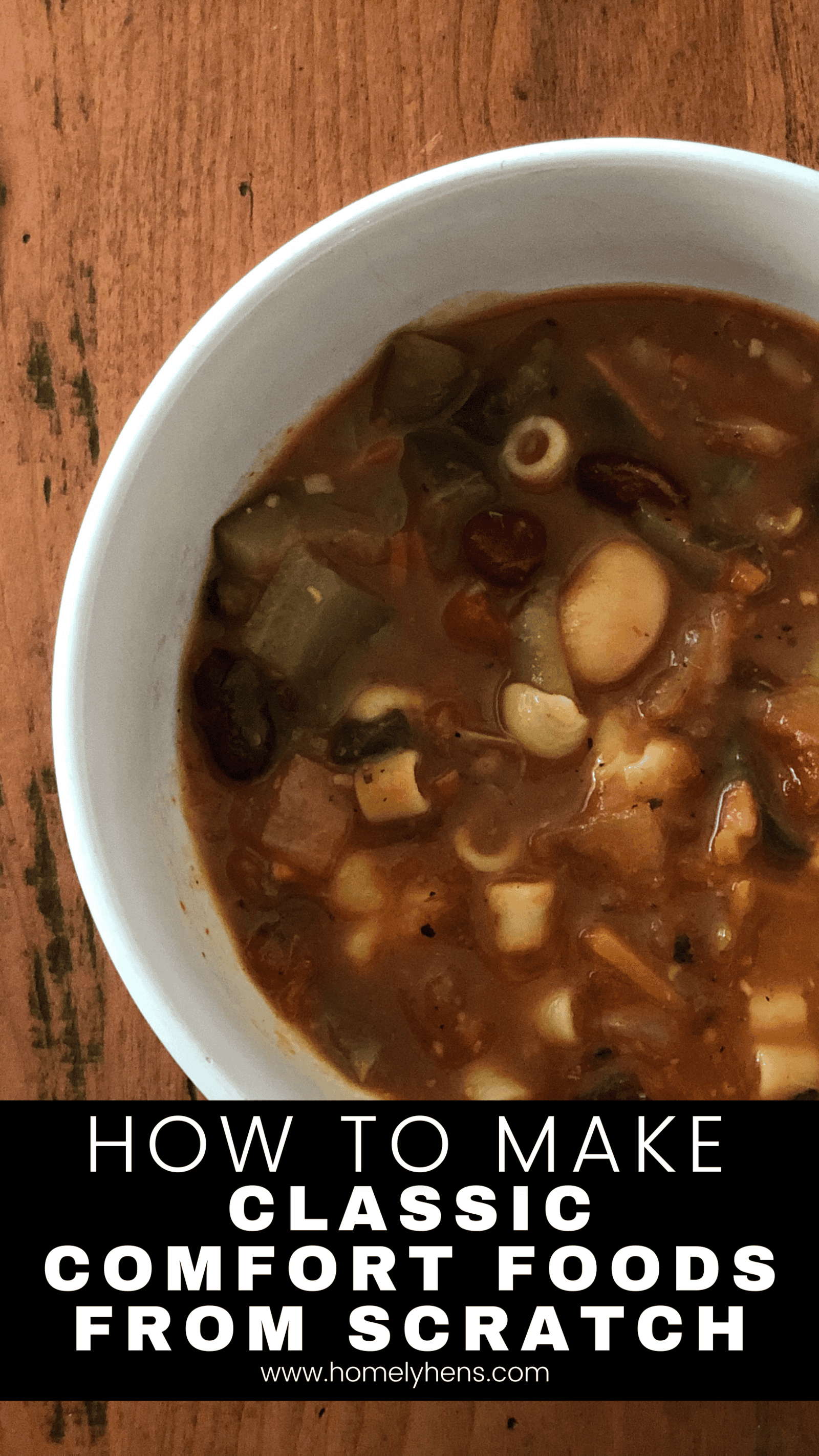 Warm bowl of homemade minestrone soup with vegetables and pasta
