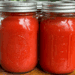 canned tomato sauce in pint jars from homegrown tomatoes