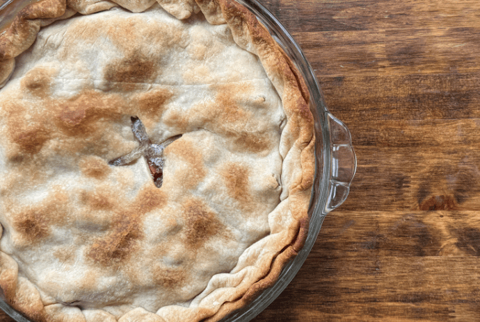 homemade rhubarb pie