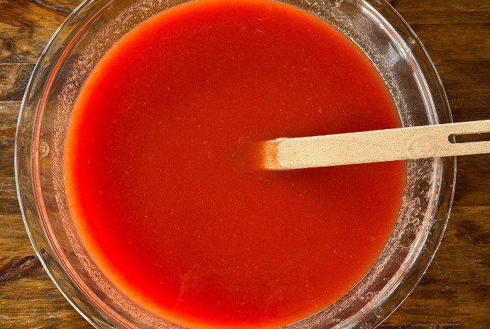 tomato juice waiting to be boiled down into sauce