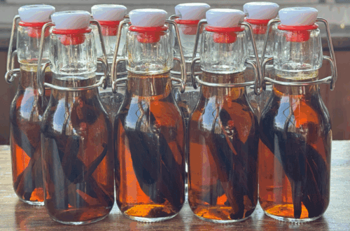 homemade vanilla extract in bottles for gifts