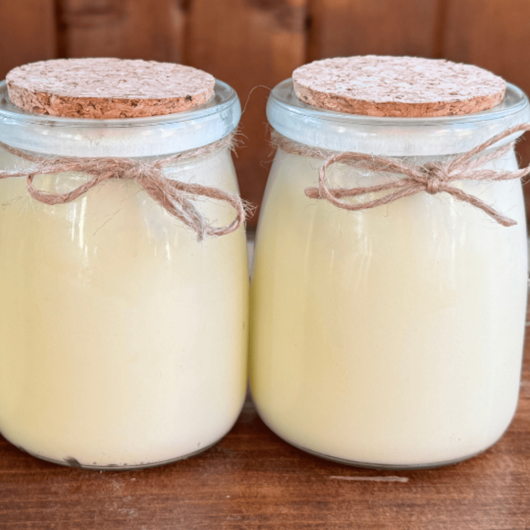 glass yogurt jars for balms or lotion with cork lids