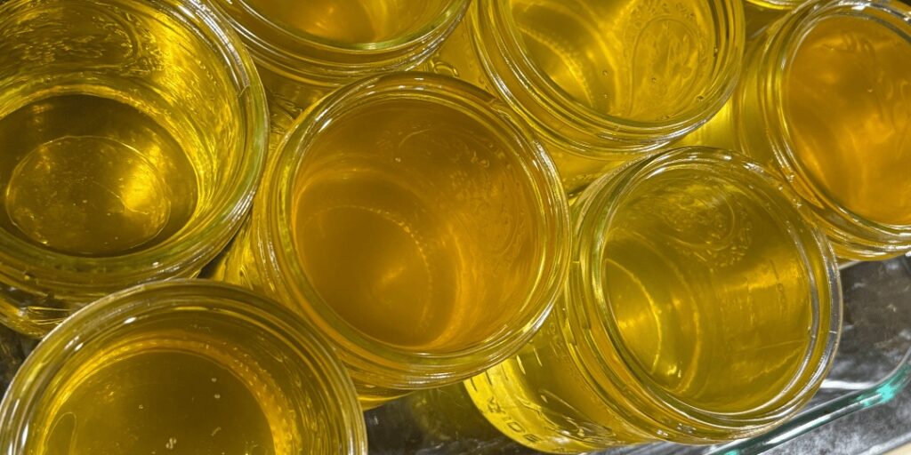 dry rendered tallow in mason jars to cool