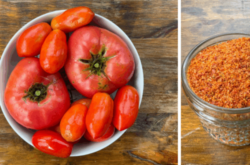 tomatoes and ground tomato powder