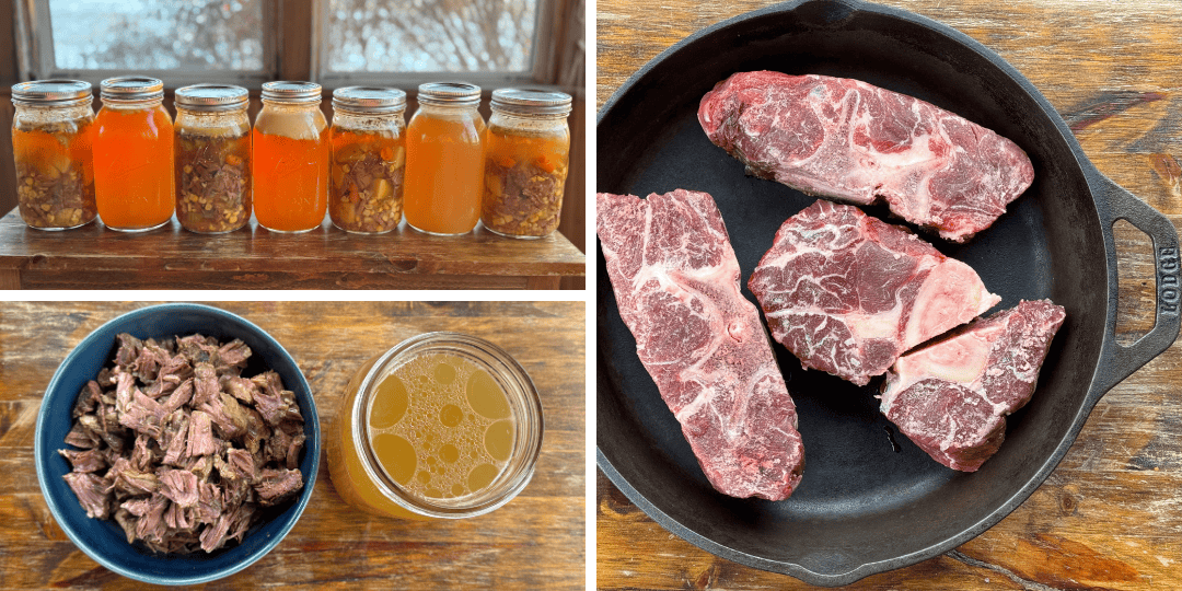 beef soup bones roasted and cooked for bone broth and soup