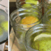canning pears, pears in lemon water, pear halves in jars