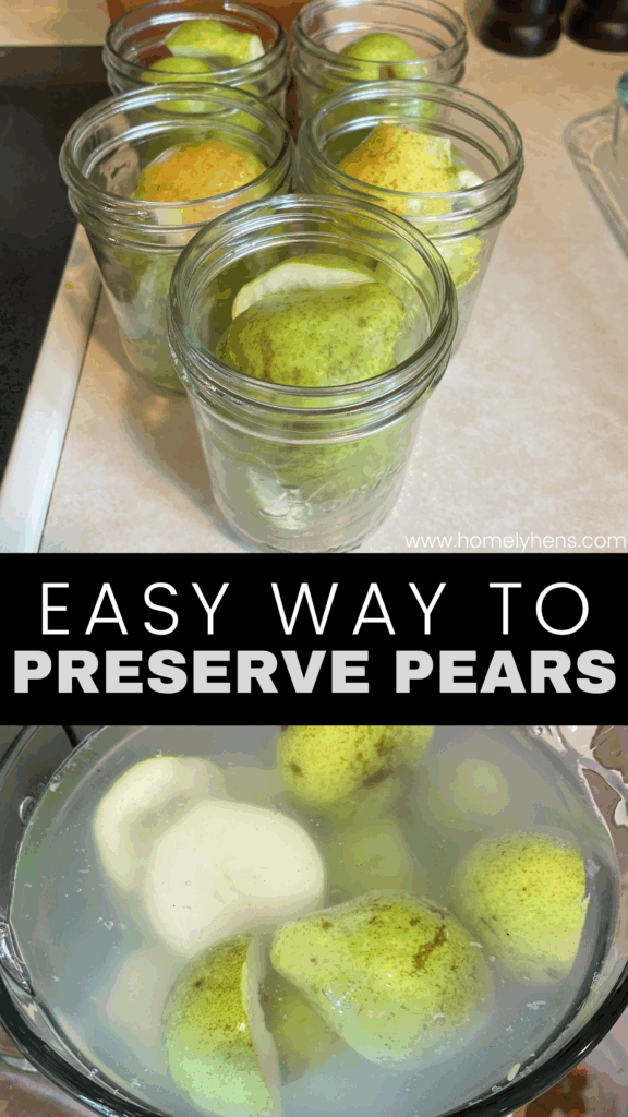 jarred pear halves, pears in lemon water